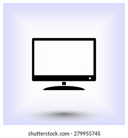 Monitor and display sing icon, vector illustration. Flat design style 