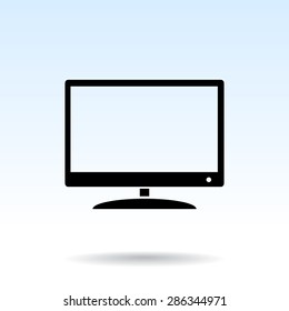 Monitor and display sing icon, vector illustration. Flat design style 