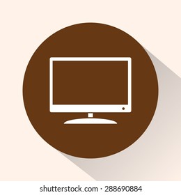 Monitor and display sing icon, vector illustration. Flat design style 
