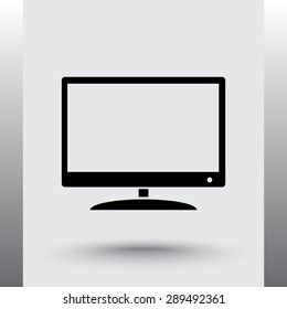 Monitor and display sing icon, vector illustration. Flat design style 