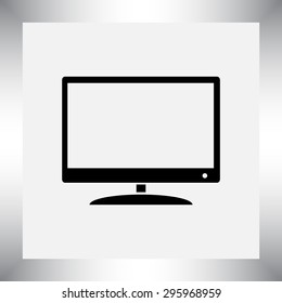 Monitor and display sing icon, vector illustration. Flat design style 