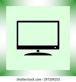 Monitor and display sing icon, vector illustration. Flat design style 