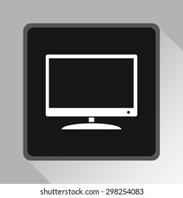 Monitor and display sing icon, vector illustration. Flat design style 