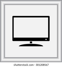 Monitor and display sing icon, vector illustration. Flat design style 