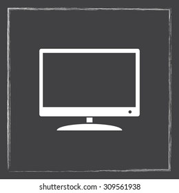 Monitor and display sing icon, vector illustration. Flat design style 