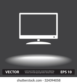 Monitor and display sing icon, vector illustration. Flat design style 