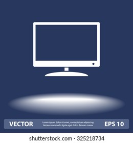 Monitor and display sing icon, vector illustration. Flat design style 