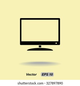 Monitor and display sing icon, vector illustration. Flat design style 