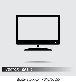 Monitor and display sing icon, vector illustration. Flat design style 