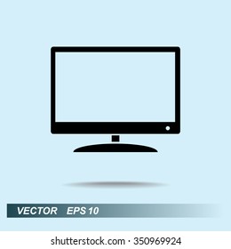 Monitor and display sing icon, vector illustration. Flat design style 