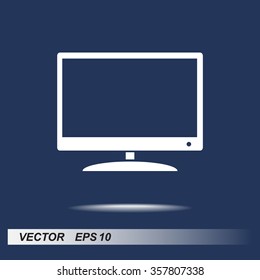 Monitor and display sing icon, vector illustration. Flat design style 