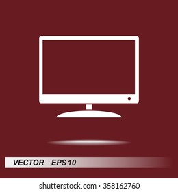 Monitor and display sing icon, vector illustration. Flat design style 