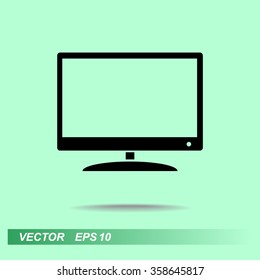 Monitor and display sing icon, vector illustration. Flat design style 