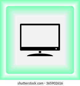 Monitor and display sing icon, vector illustration. Flat design style 