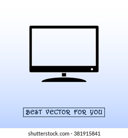 Monitor and display sing icon, vector illustration. Flat design style 