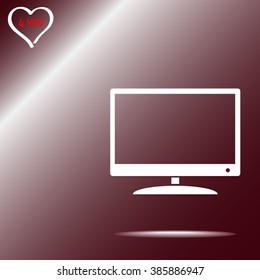 Monitor and display sing icon, vector illustration. Flat design style 