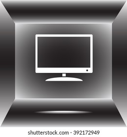 Monitor and display sing icon, vector illustration. Flat design style 