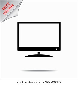 Monitor and display sing icon, vector illustration. Flat design style 