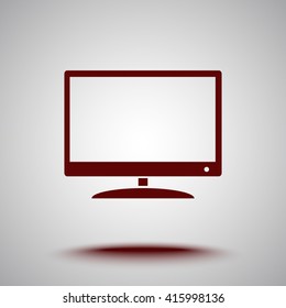 Monitor and display sing icon, vector illustration. Flat design style 