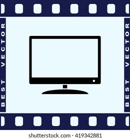 Monitor and display sing icon, vector illustration. Flat design style 