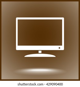 Monitor and display sing icon, vector illustration. Flat design style 
