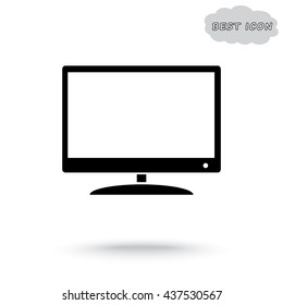 Monitor and display sing icon, vector illustration. Flat design style 