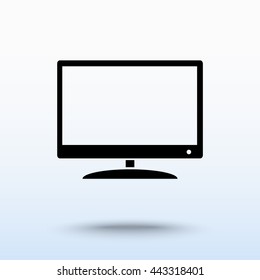 Monitor and display sing icon, vector illustration. Flat design style 