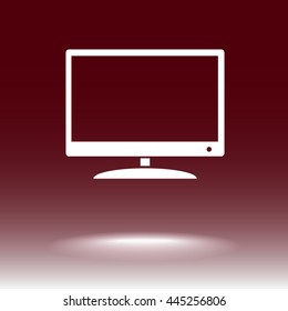 Monitor and display sing icon, vector illustration. Flat design style 