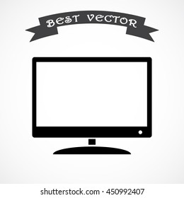 Monitor and display sing icon, vector illustration. Flat design style 