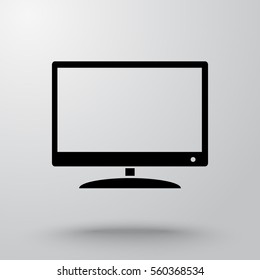 Monitor and display sing icon, vector illustration. Flat design style 