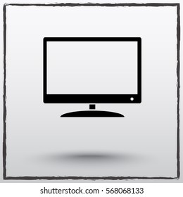 Monitor and display sing icon, vector illustration. Flat design style 