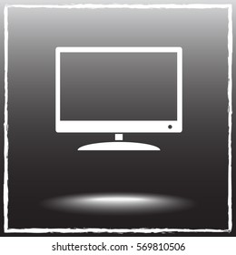 Monitor and display sing icon, vector illustration. Flat design style 