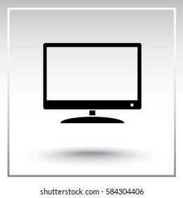 Monitor and display sing icon, vector illustration. Flat design style 
