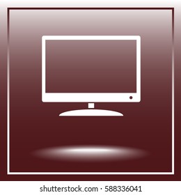 Monitor and display sing icon, vector illustration. Flat design style 