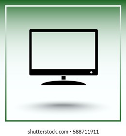 Monitor and display sing icon, vector illustration. Flat design style 