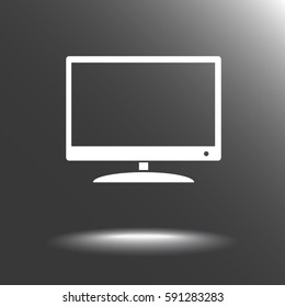 Monitor and display sing icon, vector illustration. Flat design style 