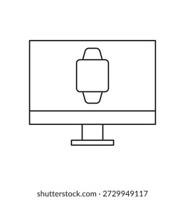 Monitor display with smartwatch icon for device pairing