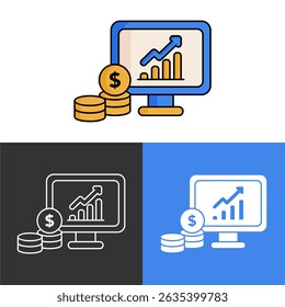 Monitor Displaying Financial Growth Chart Icon
