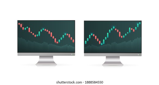 パソコン 画面 グラフ のイラスト素材 画像 ベクター画像 Shutterstock