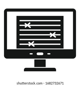 Monitor document editor icon. Simple illustration of monitor document editor vector icon for web design isolated on white background