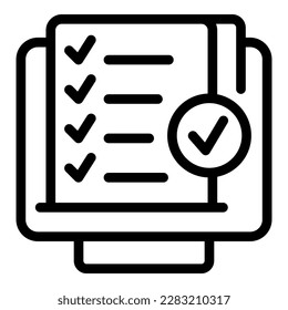 Monitor document icon outline vector. Loan credit. Form paper