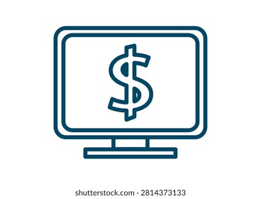 Monitor with Dollar Sign Symbol Sales Ecommerce