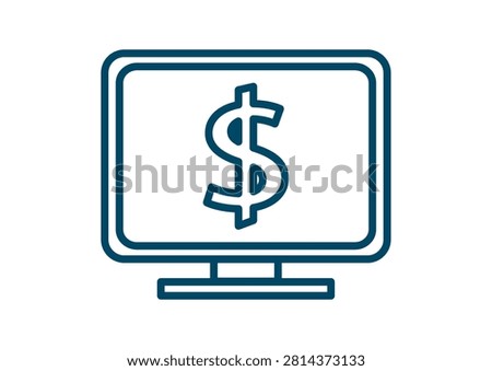Monitor with Dollar Sign Symbol Sales Ecommerce