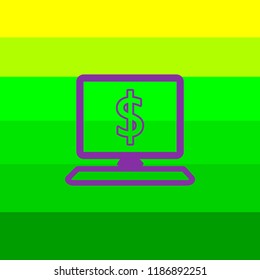 Monitor, dollar vector icon, illustration symbol