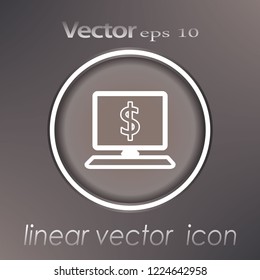 Monitor, dollar vector icon, illustration symbol