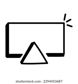 Monitor, a doodle icon with downloadable facility 