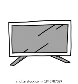 Monitor doodle vector icon. Drawing sketch illustration hand drawn line.