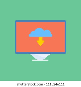monitor with download icon