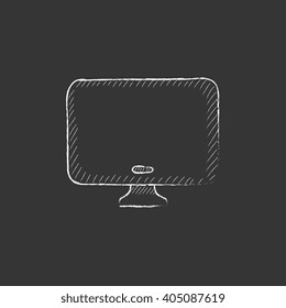 Monitor. Dibujado en un icono de tiza.