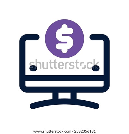 monitor dual tone icon. vector icon for your website, mobile, presentation, and logo design.